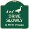 Signmission Designer Series-Drive Slowly 5 Mph Please W/ Duck And Ducklings Walking Grap, 18" x 18", G-1818-9979 A-DES-G-1818-9979 - alternate 1